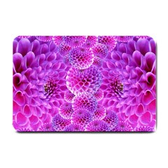 Nature Blossom Plant Flower Purple Petal Bloom Pattern Pollen Pink Flora Flowers Dahlia Design Beaut Small Doormat  by Vaneshart