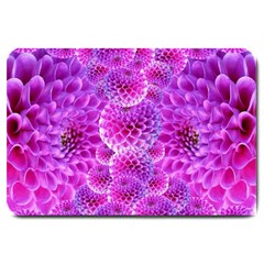 Nature Blossom Plant Flower Purple Petal Bloom Pattern Pollen Pink Flora Flowers Dahlia Design Beaut Large Doormat  by Vaneshart