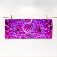 Nature Blossom Plant Flower Purple Petal Bloom Pattern Pollen Pink Flora Flowers Dahlia Design Beaut Hand Towel by Vaneshart