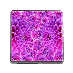 Nature Blossom Plant Flower Purple Petal Bloom Pattern Pollen Pink Flora Flowers Dahlia Design Beaut Memory Card Reader (square 5 Slot) by Vaneshart