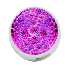 Nature Blossom Plant Flower Purple Petal Bloom Pattern Pollen Pink Flora Flowers Dahlia Design Beaut 4-port Usb Hub (two Sides) by Vaneshart