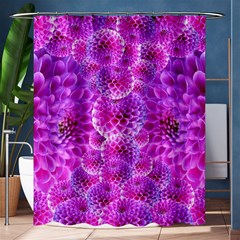 Nature Blossom Plant Flower Purple Petal Bloom Pattern Pollen Pink Flora Flowers Dahlia Design Beaut Shower Curtain 60  X 72  (medium)  by Vaneshart