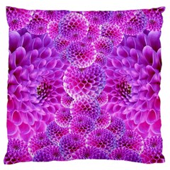 Nature Blossom Plant Flower Purple Petal Bloom Pattern Pollen Pink Flora Flowers Dahlia Design Beaut Large Cushion Case (two Sides) by Vaneshart