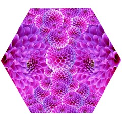 Nature Blossom Plant Flower Purple Petal Bloom Pattern Pollen Pink Flora Flowers Dahlia Design Beaut Wooden Puzzle Hexagon by Vaneshart