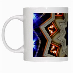 Light Abstract Structure Star Pattern Toy Circle Christmas Decoration Background Design Symmetry White Mugs by Vaneshart