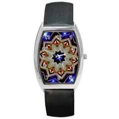 Light Abstract Structure Star Pattern Toy Circle Christmas Decoration Background Design Symmetry Barrel Style Metal Watch by Vaneshart