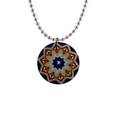 Light Abstract Structure Star Pattern Toy Circle Christmas Decoration Background Design Symmetry 1  Button Necklace by Vaneshart