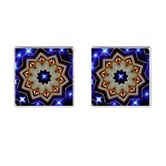 Light Abstract Structure Star Pattern Toy Circle Christmas Decoration Background Design Symmetry Cufflinks (square) by Vaneshart