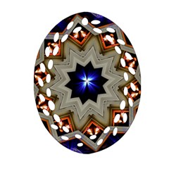 Light Abstract Structure Star Pattern Toy Circle Christmas Decoration Background Design Symmetry Ornament (oval Filigree) by Vaneshart