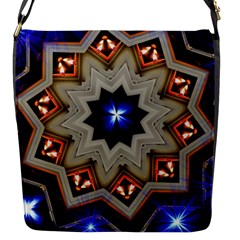 Light Abstract Structure Star Pattern Toy Circle Christmas Decoration Background Design Symmetry Flap Closure Messenger Bag (s) by Vaneshart