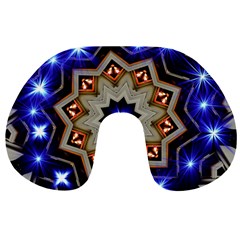 Light Abstract Structure Star Pattern Toy Circle Christmas Decoration Background Design Symmetry Travel Neck Pillow by Vaneshart