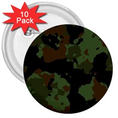 Beautiful Army Camo Pattern 3  Buttons (10 Pack)  by Vaneshart