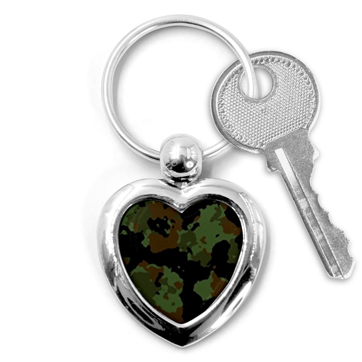 Beautiful Army Camo Pattern Key Chain (Heart)