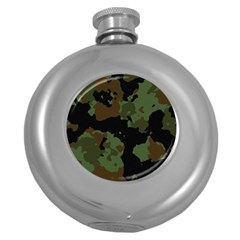 Beautiful Army Camo Pattern Round Hip Flask (5 Oz) by Vaneshart