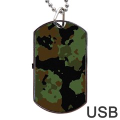 Beautiful Army Camo Pattern Dog Tag Usb Flash (two Sides) by Vaneshart