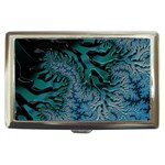 Creative Wing Abstract Texture River Stream Pattern Green Geometric Artistic Blue Art Aqua Turquoise Cigarette Money Case Front