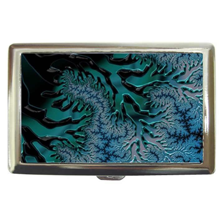 Creative Wing Abstract Texture River Stream Pattern Green Geometric Artistic Blue Art Aqua Turquoise Cigarette Money Case