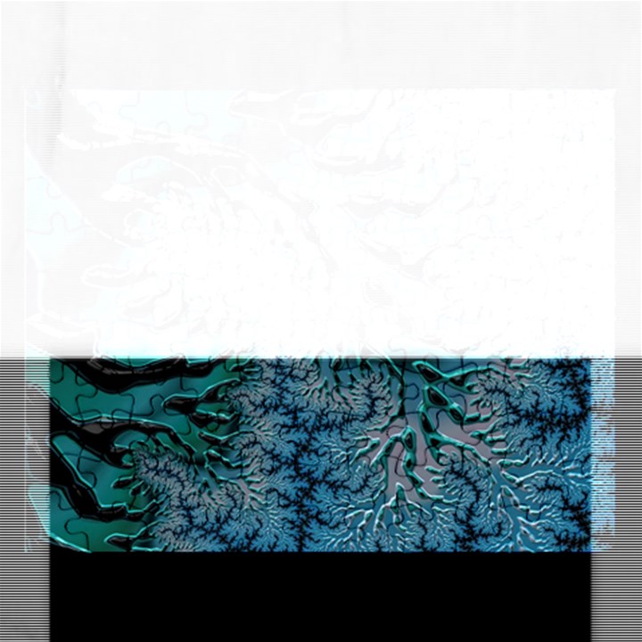 Creative Wing Abstract Texture River Stream Pattern Green Geometric Artistic Blue Art Aqua Turquoise Rectangular Jigsaw Puzzl