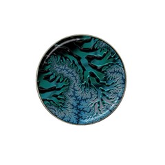 Creative Wing Abstract Texture River Stream Pattern Green Geometric Artistic Blue Art Aqua Turquoise Hat Clip Ball Marker (10 Pack) by Vaneshart