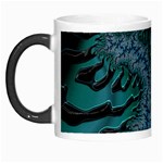 Creative Wing Abstract Texture River Stream Pattern Green Geometric Artistic Blue Art Aqua Turquoise Morph Mugs Left