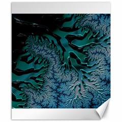 Creative Wing Abstract Texture River Stream Pattern Green Geometric Artistic Blue Art Aqua Turquoise Canvas 8  X 10  by Vaneshart