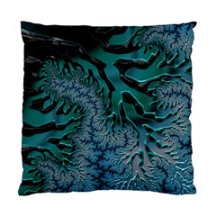 Creative Wing Abstract Texture River Stream Pattern Green Geometric Artistic Blue Art Aqua Turquoise Standard Cushion Case (Two Sides)