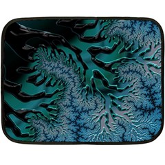 Creative Wing Abstract Texture River Stream Pattern Green Geometric Artistic Blue Art Aqua Turquoise Fleece Blanket (Mini)