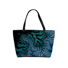 Creative Wing Abstract Texture River Stream Pattern Green Geometric Artistic Blue Art Aqua Turquoise Classic Shoulder Handbag