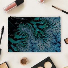 Creative Wing Abstract Texture River Stream Pattern Green Geometric Artistic Blue Art Aqua Turquoise Cosmetic Bag (large) by Vaneshart