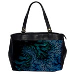 Creative Wing Abstract Texture River Stream Pattern Green Geometric Artistic Blue Art Aqua Turquoise Oversize Office Handbag Front