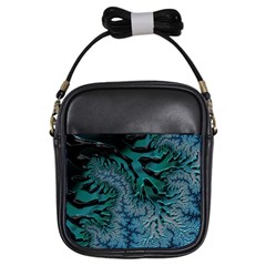 Creative Wing Abstract Texture River Stream Pattern Green Geometric Artistic Blue Art Aqua Turquoise Girls Sling Bag