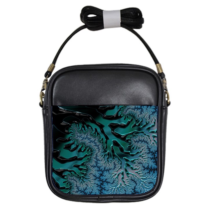 Creative Wing Abstract Texture River Stream Pattern Green Geometric Artistic Blue Art Aqua Turquoise Girls Sling Bag