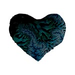 Creative Wing Abstract Texture River Stream Pattern Green Geometric Artistic Blue Art Aqua Turquoise Standard 16  Premium Heart Shape Cushions Front