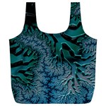 Creative Wing Abstract Texture River Stream Pattern Green Geometric Artistic Blue Art Aqua Turquoise Full Print Recycle Bag (XL) Front