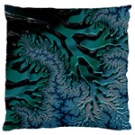 Creative Wing Abstract Texture River Stream Pattern Green Geometric Artistic Blue Art Aqua Turquoise Standard Flano Cushion Case (One Side) Front