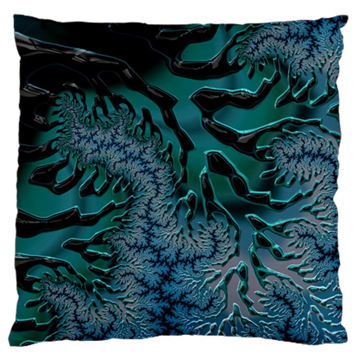 Creative Wing Abstract Texture River Stream Pattern Green Geometric Artistic Blue Art Aqua Turquoise Standard Flano Cushion Case (One Side)