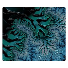 Creative Wing Abstract Texture River Stream Pattern Green Geometric Artistic Blue Art Aqua Turquoise Double Sided Flano Blanket (small)  by Vaneshart