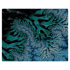 Creative Wing Abstract Texture River Stream Pattern Green Geometric Artistic Blue Art Aqua Turquoise Double Sided Flano Blanket (medium)  by Vaneshart