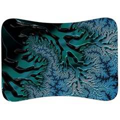 Creative Wing Abstract Texture River Stream Pattern Green Geometric Artistic Blue Art Aqua Turquoise Velour Seat Head Rest Cushion by Vaneshart