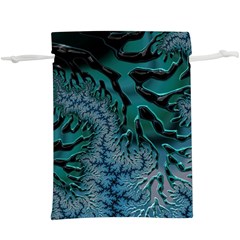 Creative Wing Abstract Texture River Stream Pattern Green Geometric Artistic Blue Art Aqua Turquoise  Lightweight Drawstring Pouch (XL)