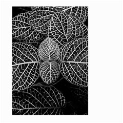 Black And White Plant Leaf Flower Pattern Line Black Monochrome Material Circle Spider Web Design Large Garden Flag (two Sides) by Vaneshart