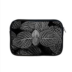 Black And White Plant Leaf Flower Pattern Line Black Monochrome Material Circle Spider Web Design Apple Macbook Pro 15  Zipper Case by Vaneshart