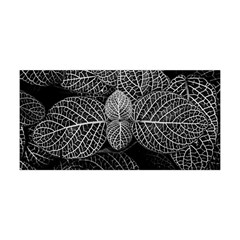 Black And White Plant Leaf Flower Pattern Line Black Monochrome Material Circle Spider Web Design Yoga Headband by Vaneshart