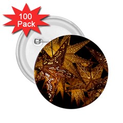 Star Decoration Christmas Christmas Decoration Symmetry Christmas Lights Fractal Art Luminous Stars 2 25  Buttons (100 Pack)  by Vaneshart