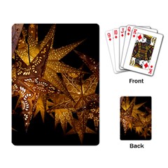 Star Decoration Christmas Christmas Decoration Symmetry Christmas Lights Fractal Art Luminous Stars Playing Cards Single Design (rectangle) by Vaneshart