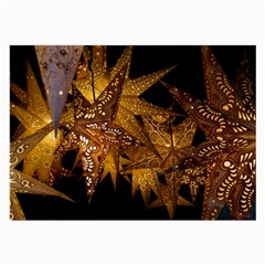 Star Decoration Christmas Christmas Decoration Symmetry Christmas Lights Fractal Art Luminous Stars Large Glasses Cloth (2 Sides) by Vaneshart