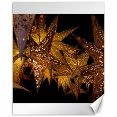 Star Decoration Christmas Christmas Decoration Symmetry Christmas Lights Fractal Art Luminous Stars Canvas 11  X 14  by Vaneshart