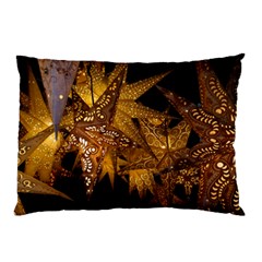 Star Decoration Christmas Christmas Decoration Symmetry Christmas Lights Fractal Art Luminous Stars Pillow Case by Vaneshart