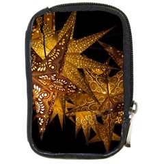 Star Decoration Christmas Christmas Decoration Symmetry Christmas Lights Fractal Art Luminous Stars Compact Camera Leather Case by Vaneshart