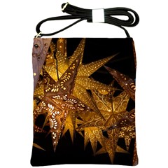 Star Decoration Christmas Christmas Decoration Symmetry Christmas Lights Fractal Art Luminous Stars Shoulder Sling Bag by Vaneshart